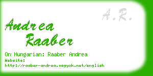 andrea raaber business card